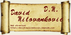 David Milovanković vizit kartica